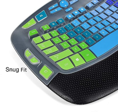 Colorful Keyboard Cover Compatible with Logitech K350 MK550 MK570 Wireless Wave Keyboard, Logitech K350 MK550 MK570 Full Keyboard Protector Skin -Rainbow - color: Rainbow