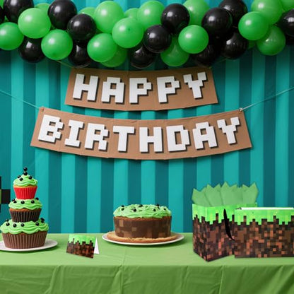 Cartoon Animation Party Gift Bags with Greeting Cards Tissue Papers Pixel Theme Goodie Bags Games Birthday Party Favors Supplies Candy Bags - color: Themed 2