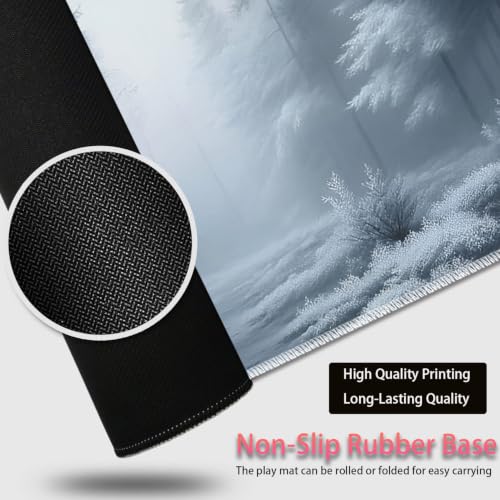 Large Gaming Mouse Pad + Wrist Rest+ Coaster Combo, 31.5 "x 11.8" Durable Non-Slip Extension Table Mat, Suitable for Office and Home, Fog Forest - color: Fog Forest