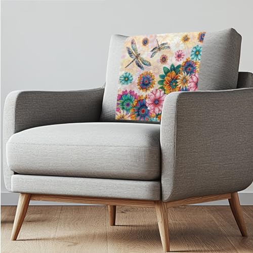 Cherry Blossoms Sofa Headrest Armrest Cover Set Non Slip Sofa Chair Protector Washable Scratch Resistant Headrest Cover Seater Headrests Slipcovers with Fixing Nails Furniture Protector - color: Cherry Blossoms