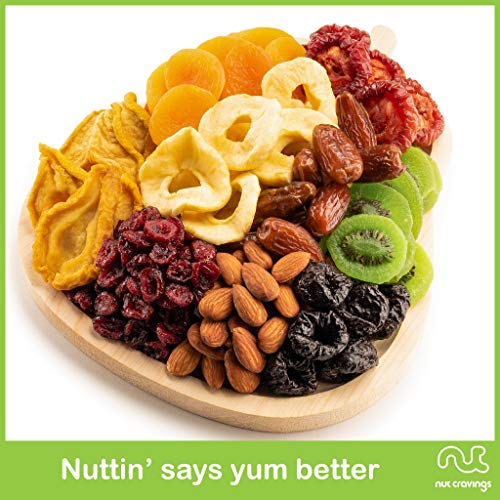 NUT CRAVINGS - Dried Fruit & Mixed Nuts Gift Basket in Wooden Pear-Shaped Tray (9 Assortments) Food Arrangement, Healthy Snack Care Package, - style: 8. Wooden Pear Fruit Tray