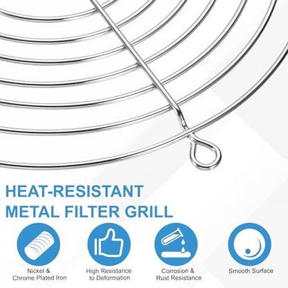 PATIKIL 170mm Fan Finger Grill, 12 Pcs Metal Ventilation Grill Guard Cover with Screws for Industry Workshop Computer Household Refrigerators Air Conditioning, Silver - size: 170mm