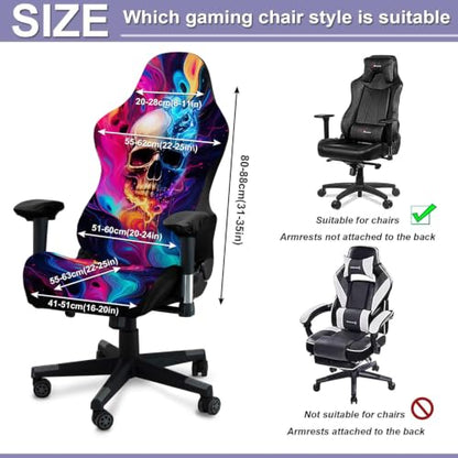 Gaming Chair Covers, 3D Printing Stretchable Soft Non-Slip Easy to Install Gamer Chair Cover with Armrest Cover(No Chair)(K) - color: K