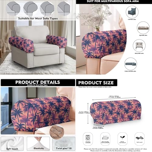 Retro Patterns Sofa Headrest Armrest Cover Set Non Slip Sofa Covers Furniture Slipcovers Soft Breathable Couch Headrest Protector Fade Resistant Print Head Protector Covers - color: Retro Patterns