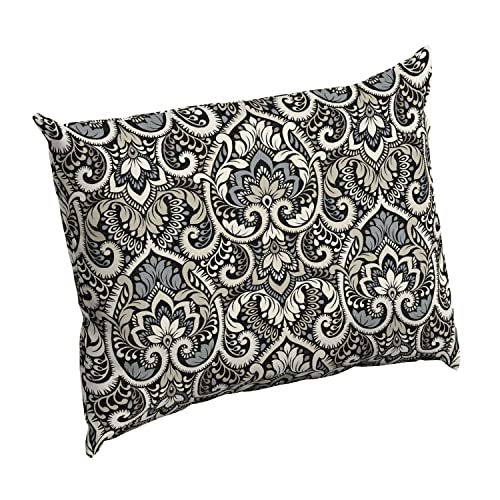 Arden Deep Seat Pillow Back Cushion, 23 x 17, Outdoor/Indoor Replacement Back Cushion, Plush Support, Fade-Resistant, Rain-Proof Patio Furniture Cushion, Black Aurora Damask - color: Black Aurora Damask, size: 17 x 23
