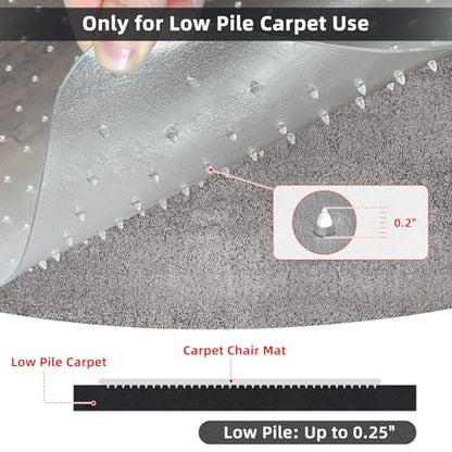 Office Chair Mat for Carpet Floor, Heavy Duty Desk Chair Mat for Low/No Pile Carpeted Floors, Anti Slip Carpets Protector for Home Office (48" x 30") - size: 48" x 30"
