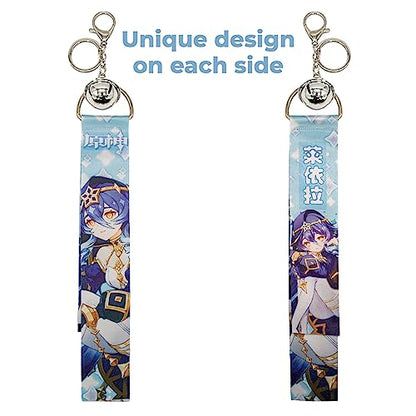 Impact Videogame Colorful Lanyard Keychains Stickers - color: Layla Cryo