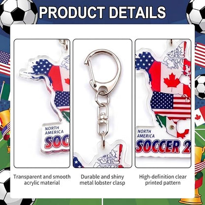 20 Pcs Soccer Keychains 2026 Soccer Party Favors Footable Gifts & Accessories for Fans, Party Favors, Game Day Giveaways