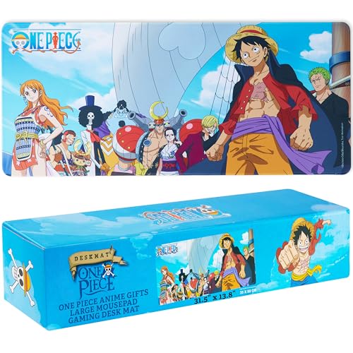 One Piece Gaming Desk Mat for Teens, Adults, 31.5 x 13.8” Non-Slip Surface, Anime Mouse Pad, Desk Decor, Gaming Mousepad, Gifts for Gamers (Multi One Piece) - color: Multi One Piece