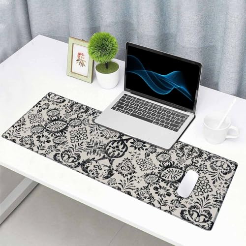 Large Gaming Mouse Pad with Stitched Edges, Desk Mat Extended Keyboard Pad, Non-Slip Rubber Base Desk Pad for Laptop, Office, Home, 31.5X11.8 inch Geometric Ethnic Pattern - color: Geometric Ethnic Pattern, size: 31.5L x 11.8W inches