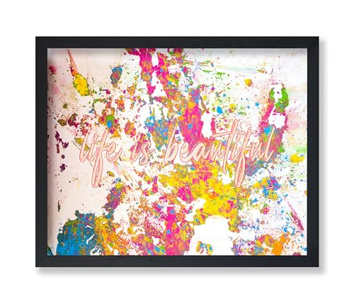 Poster Master Life Is Beautiful Poster - Positive Quote Print - Pop Masterpiece Art - Colorful Living Room or Office Decor - 11x14 UNFRAMED Wall Decor - color: Style-10, size: 11"L x 14"W