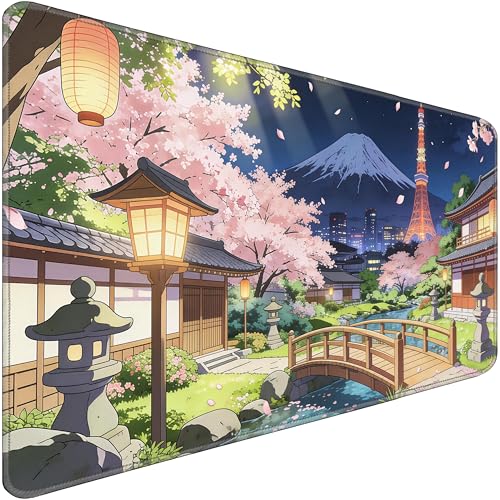 Durable Desk Pad 31.5x15.7 Inch - Thick XXL Mouse Pad with Anti Fray Stitched Edges, Natural Rubber Base, Smooth Fabric Top, Bridge - color: Bridge, size: 31.5" x 15.7"