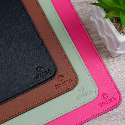 Faux Leather Mouse Pad 6 x 8 INCH – Elegant & Waterproof | Synthetic Leather, Non-Slip Rubber Base, Stitched Edges | Ideal for Laptop, Office, Travel (Light Green) - color: LIGHT GREEN