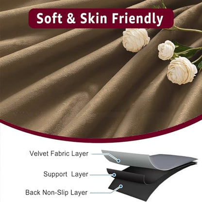 Non Slip Soft Velvet Recliner Chair Covers,Recliner headrest Protector,Headrest Cover for Furniture Slipcovers, Sofa Headrest Cover,Theater Seat, Home & Office Chair 17x27, Brown - color: Velvet Brown