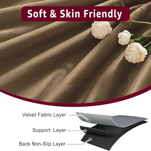 Non Slip Soft Velvet Recliner Chair Covers,Recliner headrest Protector,Headrest Cover for Furniture Slipcovers, Sofa Headrest Cover,Theater Seat, Home & Office Chair 17x27, Brown - color: Velvet Brown