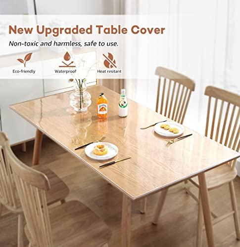 RostiKong Clear Acrylic Table Cover Protector Pad 22 x 48 Inch Transparent Plastic Tablecloth Vinyl Table Pad Office Writing Desk Pad Waterproof Kitchen Dining Room Coffee End Table Top Protector Roll - color: Upgraded Clear Rectangle Shape, size: 22" x 4