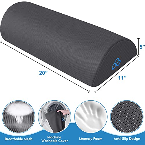 StepLively Foot Rest Ergonomic Pillow for Under Desk at Work, Anti-Fatigue Footrest Support Pillow for Fatigue & Pain Relief, Comfortable for Office Chair, Car Seat & Gaming Chair - Grey, Large - color: Gray, size: Long-20 Inch