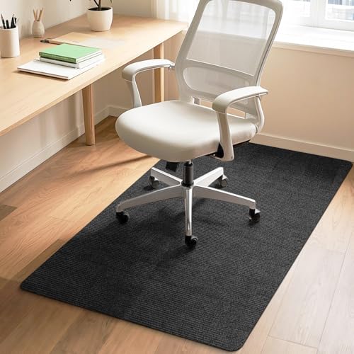 Office Chair Mat for Hardwood and Tile Floor, 55" x 35" Computer Chair Mat, Non-Slip Floor Protector, Under Desk Mat for Rolling Chair, Black - color: Slate Black, size: 55"x35"