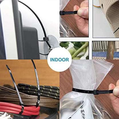 Zip Ties 12 inch with 45 lb Tensile Strength, Black Cable ties, 1000 Pack, ANOSON - size: 12"/1000 Pack (45 Lb)