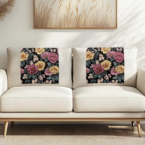 Recliner Headrest Protector Rose Non Slip Sofa Headrest Cover Wrinkle Resistant Recliner Backrest Cover Furniture Protector for Recliner Sofa Couch 2 Pcs - color: Rose