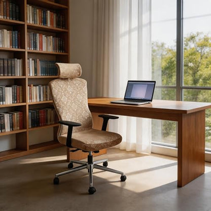 Ergonomic Office Chair Covers Set with Headrest Cover Velvet Embossing Camel Stretch Office Chair Cover with Headrest Washable-Velvet Embossing Camel - color: Velvet Embossing-camel, size: Chair and Headrest Covers