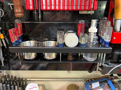 ULIBERMAGNET Power Tool Organizer Rack,Magnetic Heavy Duty Drill Holder,Wall Mount Metal Tool Rack with Screwdriver,Cordless Drill,Screw,Nail Storage,Utility Rack for Warehouse,Garage,Toolbox - style: Magnetic Power Tool Organizer with Parts Cup