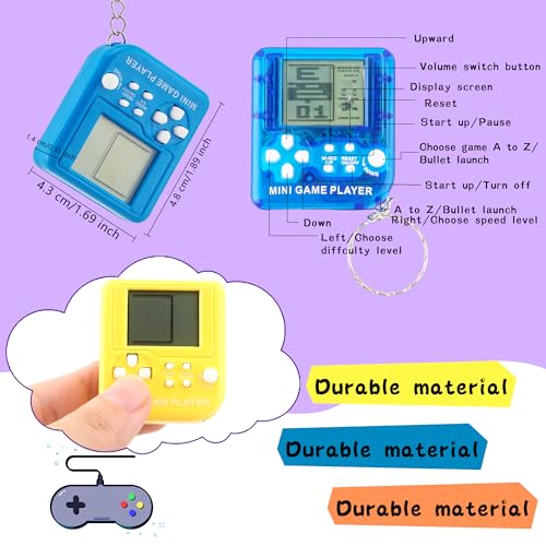 20 Pcs Video Game Keychain Video Game Party Favors Mini Multicolors Video Game Keychains Bulk for Kids School Birthday Party Favor Supplies