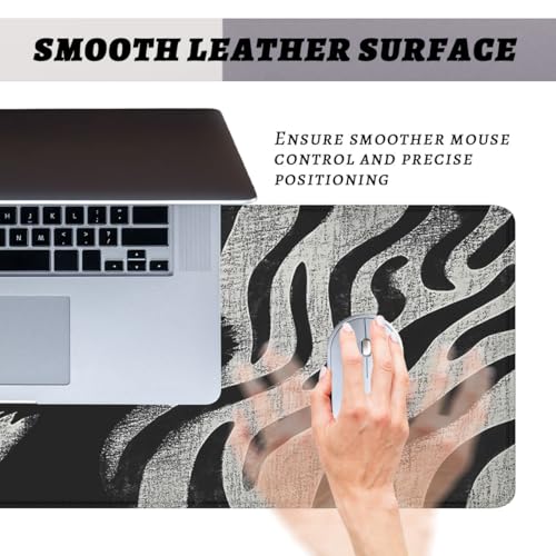 Black Cat Gaming Mouse Pad Cartoon Zebra Large Gaming Mouse Mat with Stitched Edges,Non-Slip Waterproof Rubber Base Office Computer Keyboard Laptop 31.5"x11.8" - color: Cartoon Zebra Cat, size: 31.5L x 11.8W inches
