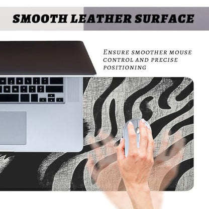 Black Cat Gaming Mouse Pad Cartoon Zebra Large Gaming Mouse Mat with Stitched Edges,Non-Slip Waterproof Rubber Base Office Computer Keyboard Laptop 31.5"x11.8" - color: Cartoon Zebra Cat, size: 31.5L x 11.8W inches