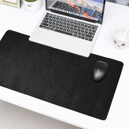 23.6" x 11.8" Non-Slip PU Leather Desk Pad Protector, Waterproof Mouse Pad Mat, Ultra Thin Laptop Writing Desk Blotter for Office and Home - color: Black