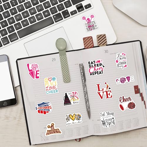 110PCS Cheer Stickers, All Vinyl Waterproof Cheerleader Decals, Perfect Cheer Gifts for Cheerleader Cheer up, Motivational Positive Stickers for Water Bottles Laptop Computer Luggage Cup - style: Cheer Stickers
