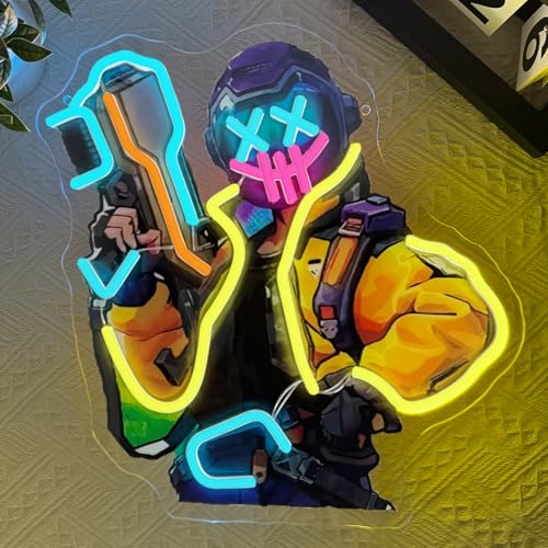 Anime Neon Sign, Joker Gamer Led Neon Light Signs for Wall Decor Clown Game Neon Signs for Bedroom Man Cave Brithday Party Gaming Room Decor Gifts for Gamer Men(13.2"*13")