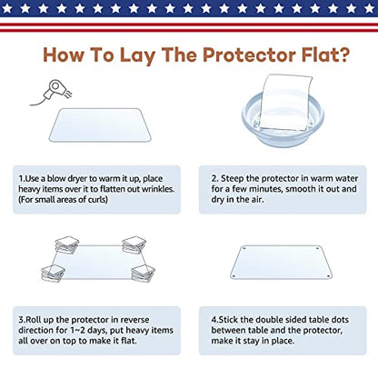 RostiKong 35 x 35 Inch Clear Plastic Square Table Top Protector Thick Waterproof Transparent Tablecloth Cover Mat Non Slip PVC Vinyl Table Liner Pad Waterproof Dining Beside Sofa Coffee Tabletop Cloth - color: Upgraded Clear Rectangle Shape, size: 35" x 3