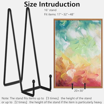 IBosins 5 Pack 16 Inch Plate Holder Display Stands, Large Metal Black Frame Stand for Picture, Book, Photo Easel, Creation, Collectibles - color: Black, size: 16 Inch