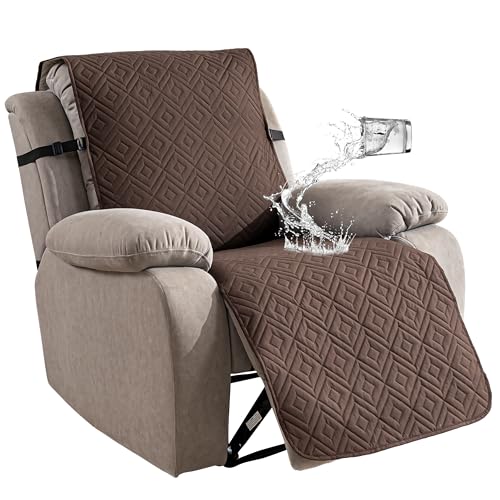 Genina Waterproof Oversized Recliner Chair Covers - 100% Protection, Non-Slip, Washable Recliner Slipcover for Larger Recliners, Kids & Pets Friendly【28'' /Chocolate】 - color: Chocolate, size: 28 in （Oversized 1 Seater）