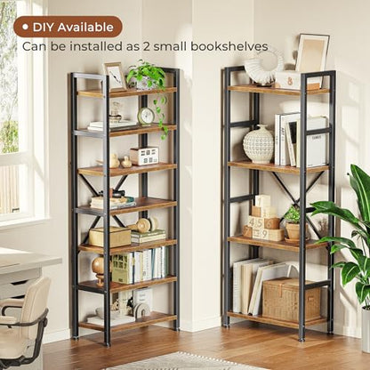 SUPERJARE Triple Bookshelf, Bookcase with 11 Open Display Shelves, Wide Book Shelf Book Case for Home & Office, 4 Tier, Brown - color: Rustic Brown, size: 4 Tier