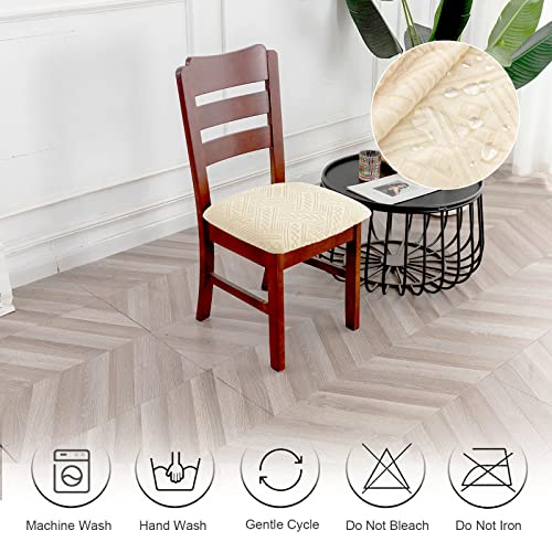 Genina Waterproof Dining Room Chair Covers Stretch Seat Covers for Dinning Room Chair Protector Slipcover for Kitchen, Hotel (2, Pattern1-Beige) - color: Pattern1-beige
