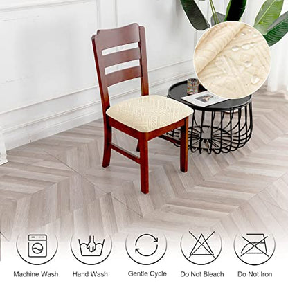 Genina Waterproof Dining Room Chair Covers Stretch Seat Covers for Dinning Room Chair Protector Slipcover for Kitchen, Hotel (2, Pattern1-Beige) - color: Pattern1-beige