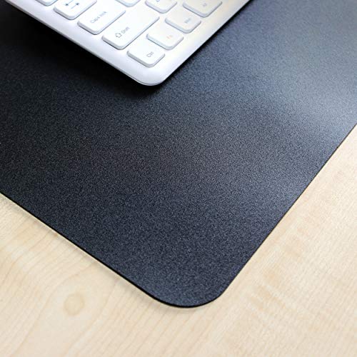 Floortex® Desktex® Black Vinyl, Rectangular Desk Pad - 19" x 24" - size: 24" x 19"