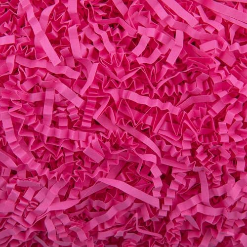 Caleihd Crinkle Cut Paper Grass Cushion Paper Streamer for Christmas Wedding Birthday Bridesmaid Engagement Craft Gift Boxes Bags Filler Decoration 4.5oz Hot Pink - color: Hot Pink