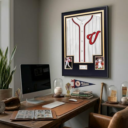 Aluminum Jersey Display Frame Case Large Shadow Box Jersey Frame with Photo Slots 98% UV Protection Clear Acrylic for Football, Hockey, Basketball, Baseball Shirt Ideal Gift for Sports Fans - color: Jersey Frame 10