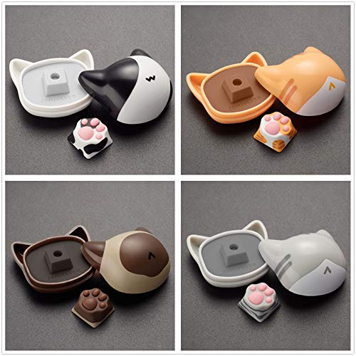 SYA ZOMOPLUS Cute Keycaps,Novelty Cat-Claws Keycap 3D Model OEM Profile Keyboard Keycaps Squishy-Paws Custom Key Caps for Cherry MX Switches Mechanical Gaming Keyboard Catpaw ESC-Key Keycap(4 Pack) - color: 4 Pack