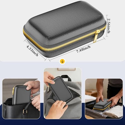 Electronics Travel Organizer, Hard Case Explosion-Proof Cables Carry Box | Fireproof Zipper, Compatible with Hard Drive, Fireproof Portable Safe Storage for Power Bank, Phone, Charger, Cord , Black