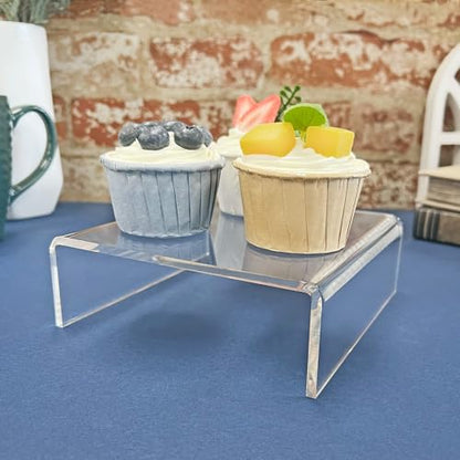 Plymor Clear Acrylic Short Square Display Riser, 2" H x 6" W x 6" D (1/8" thick) - size: 2" x 6" x 6"