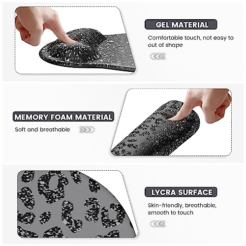 iLeadon Mouse Pad Set, Desk Mat with Wrist Rest + Keyboard Wrist Rest + Coaster, 4in1 Ergonomic Mouse Pad, Desk Pad Mat and Keyboard Pad Set for Home Office, Black Leopard - color: Black Leopard