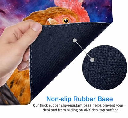 Large Extended Gaming Mouse Pad with Stitched Edges, Non-Slip Rubber Base Mouse Pad for Office, Computer, Keyboard, Laptop and Home Desk Pad 31.5X15.7 Inch Three Chickens - color: Three Chickens, size: 31.5L x 15.7W inches