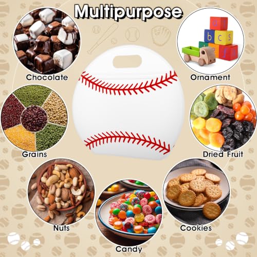 AKAIXI 24pcs 3.5Mil Thickened Baseball Snack Bags Reusable Sealed Treat Bag | with Handle Stand-up Baseball Goodie Bags for Baseball Mom Coach Team Game Day Training Supplies & Party Favor Birthday Gift - color: Baseball