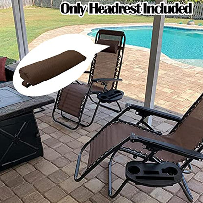 Zero Gravity Chair Set of 2 Replacement Pillow Headrest with Elastic Band, Universal Soft Removable Padded Cushion Head Pillow for Zero Gravity Lounge Chair, Folding Patio Lawn Recliner Chair, Brown - color: Brown, size: 2 Pack