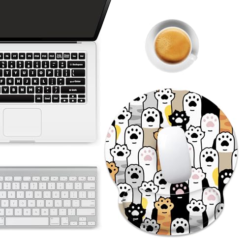Ergonomic Mouse Pad with Wrist Support,Cute Cat Paws Mouse Pad with Wrist Rest,Relieve Wrist Pain Mousepad Non-Slip Rubber Base,Mouse Pads for Desk,Computers,Laptop,Office,Gaming,Home,Accessories - color: Cute Cat Paws