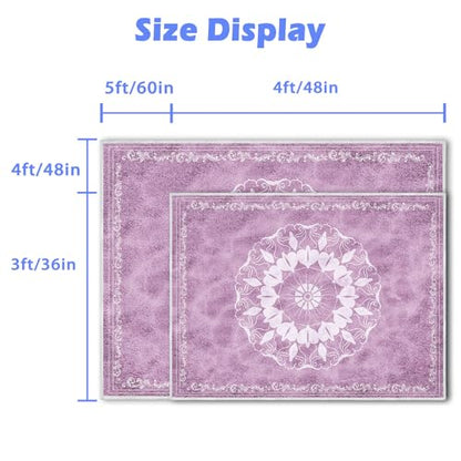 Office Chair Mat for Hard Floors, Desk Chair Rug Protector for Rolling Chair, Anti-Slip Computer Gaming Chair Mat, Carpet Mats for Home Office(Purple,3×4ft/36×48in) - size: 3×4ft/36×48in